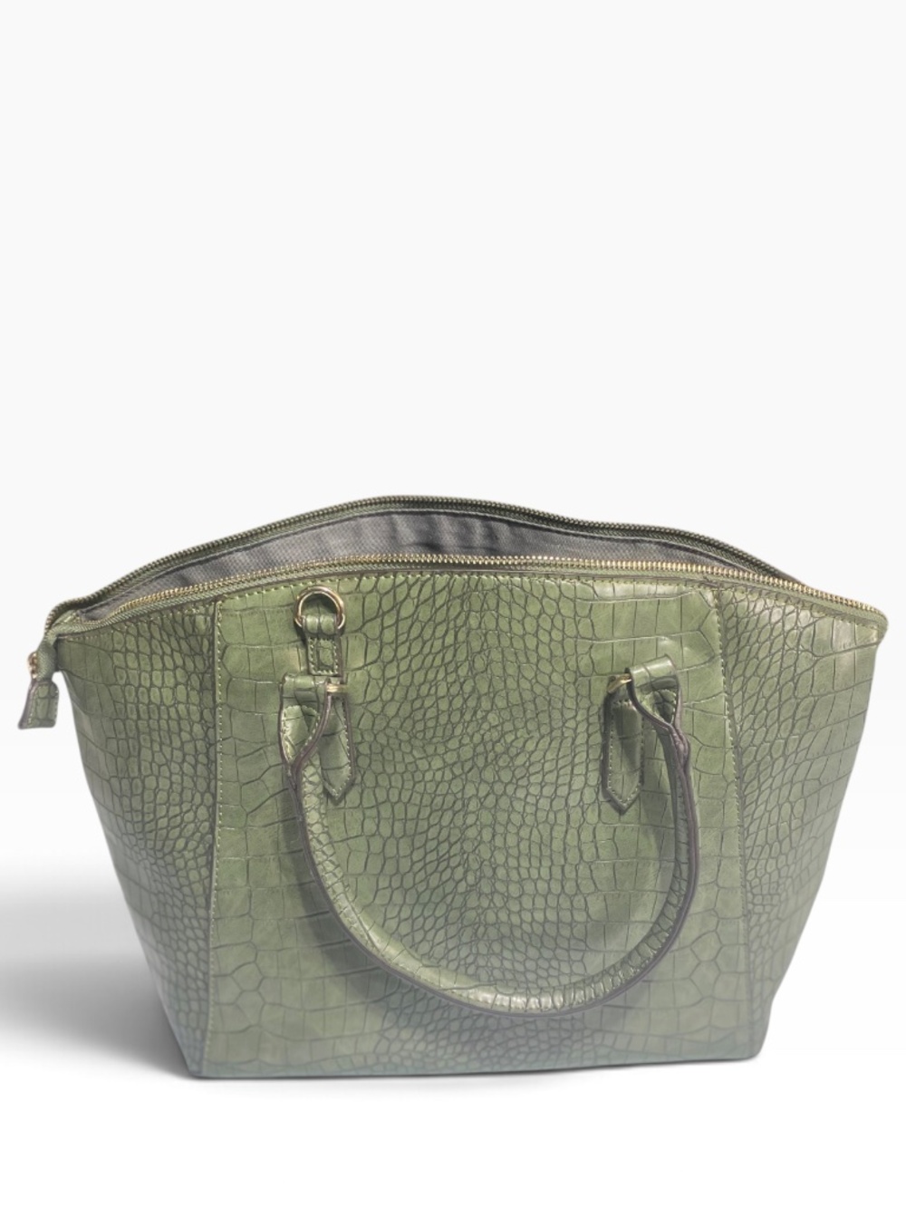 NEW Croc-Embossed Green JustFab Tote Handbag
